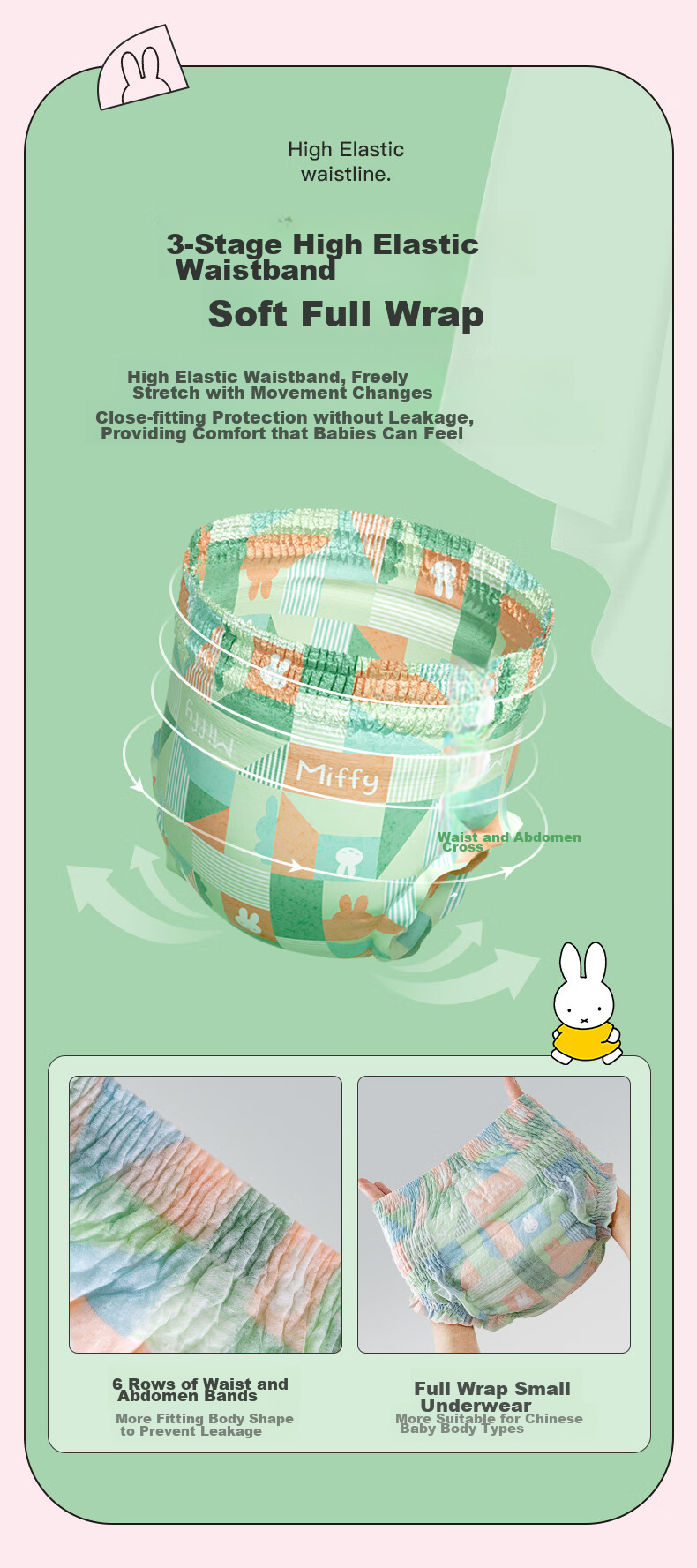 Подгузники-трусики Solove Miffy Hi Miffy XXXL, 22 шт., для детей от 17 кг