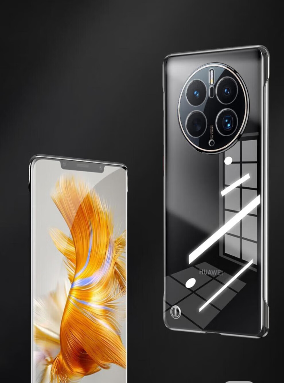 Чехол для Huawei Mate50 Pro Hongzhuo, ультратонкий, прозрачный, противоударный, с защитой от отпечатков пальцев и охлаждением, графитовый черный