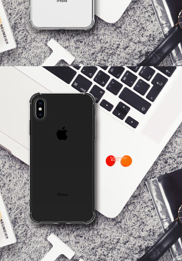 Чехол ESCAPE для iPhone X/XS, 5.8 дюйма, силиконовый, противоударный, с отверстием для шнурка, полупрозрачный белый