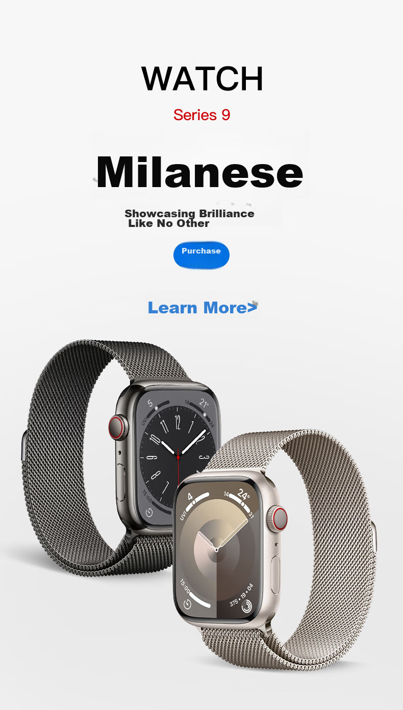 Ремешок Mashi Milanese для Apple Watch Ultra2/S10/9/8/7/SE, Черный, 38/40/41/42мм