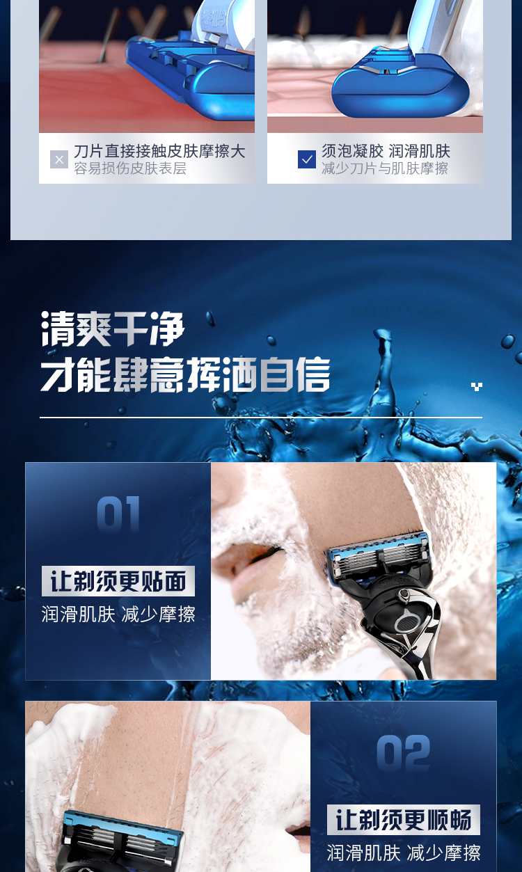 吉列剃须泡清新柠檬香型50g(蓝罐)优惠装