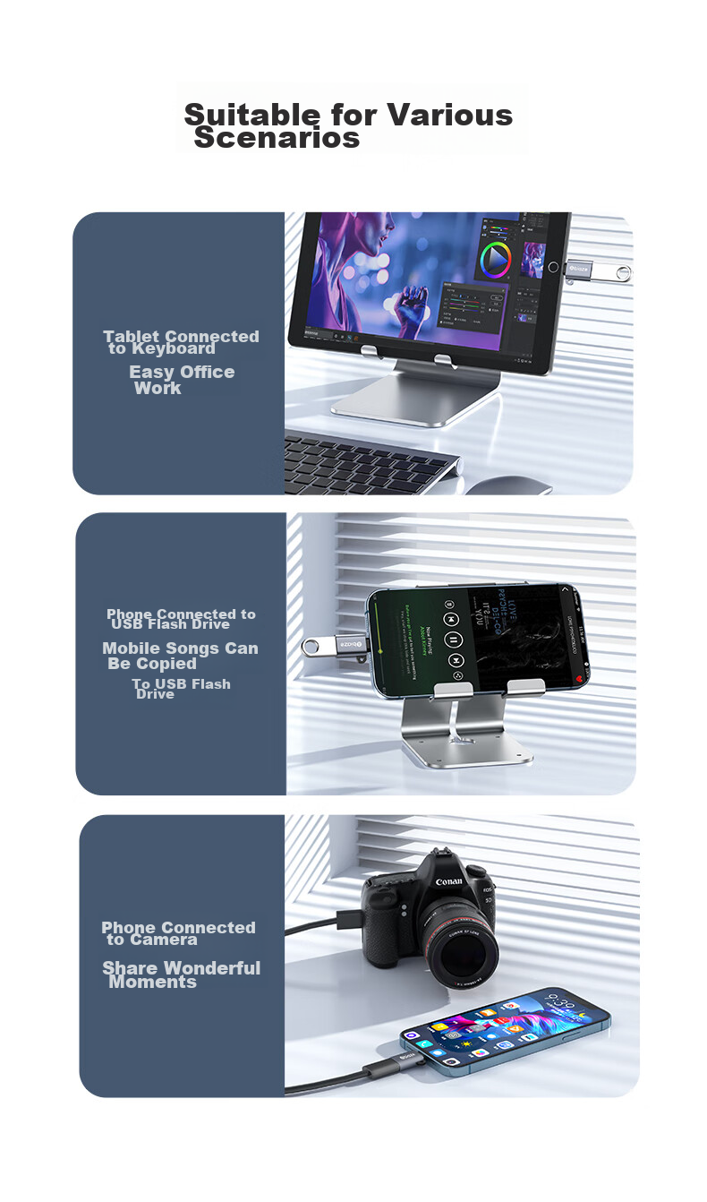 Адаптер BIAZE Apple OTG, конвертер Lightning на USB 3.0, поддержка внешних накопителей, клавиатур, мышей, камер для iPad и iPhone