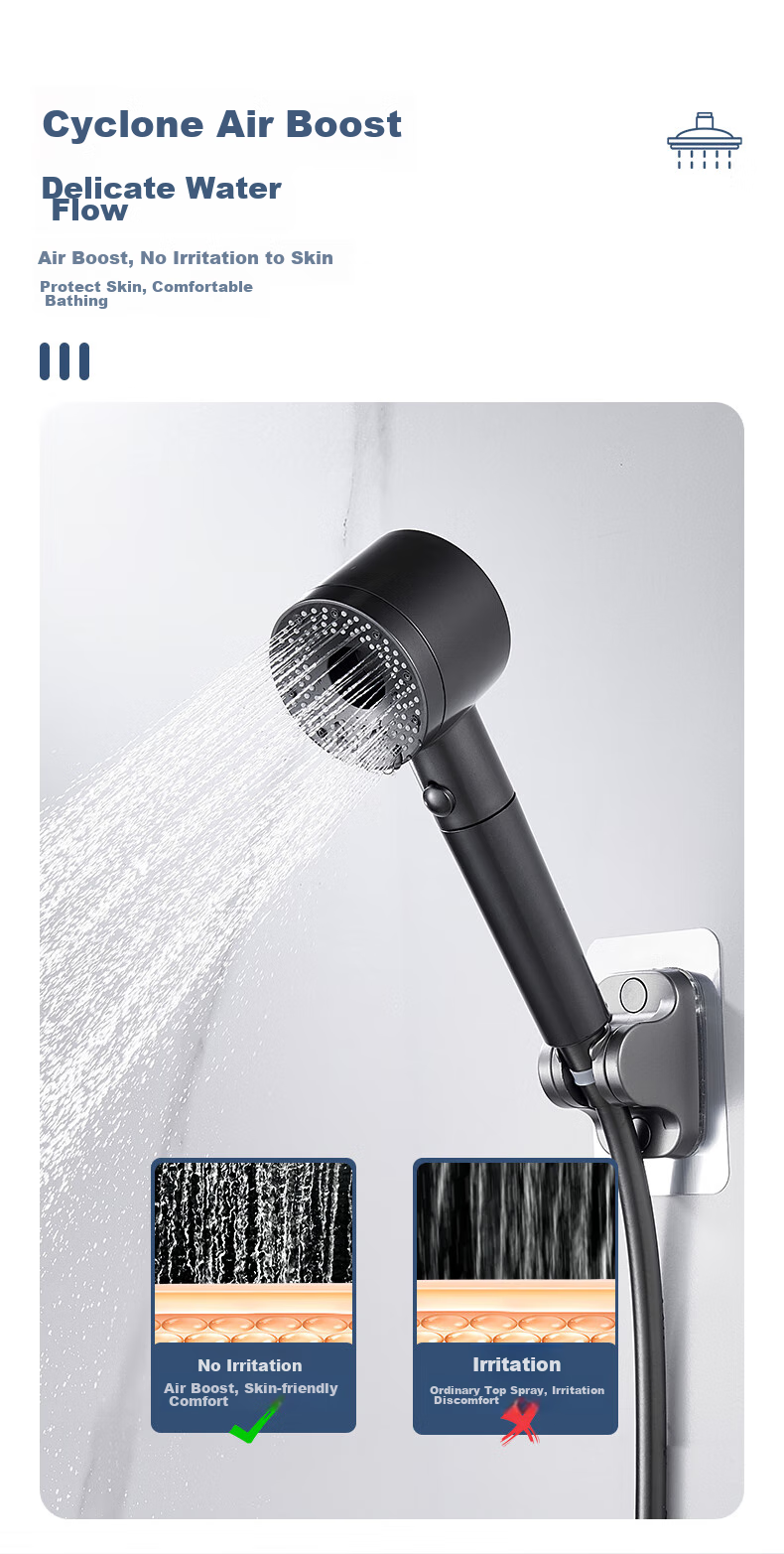 Ручной душ KEGOO K4035 с функцией остановки воды, трехкомпонентный набор, без сверления, универсальный кронштейн