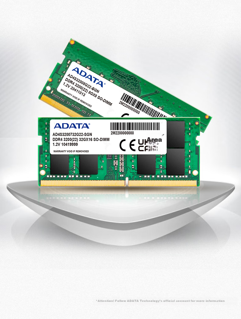 Оперативная память ADATA 16GB DDR4 3200 МГц SO-DIMM для ноутбука
