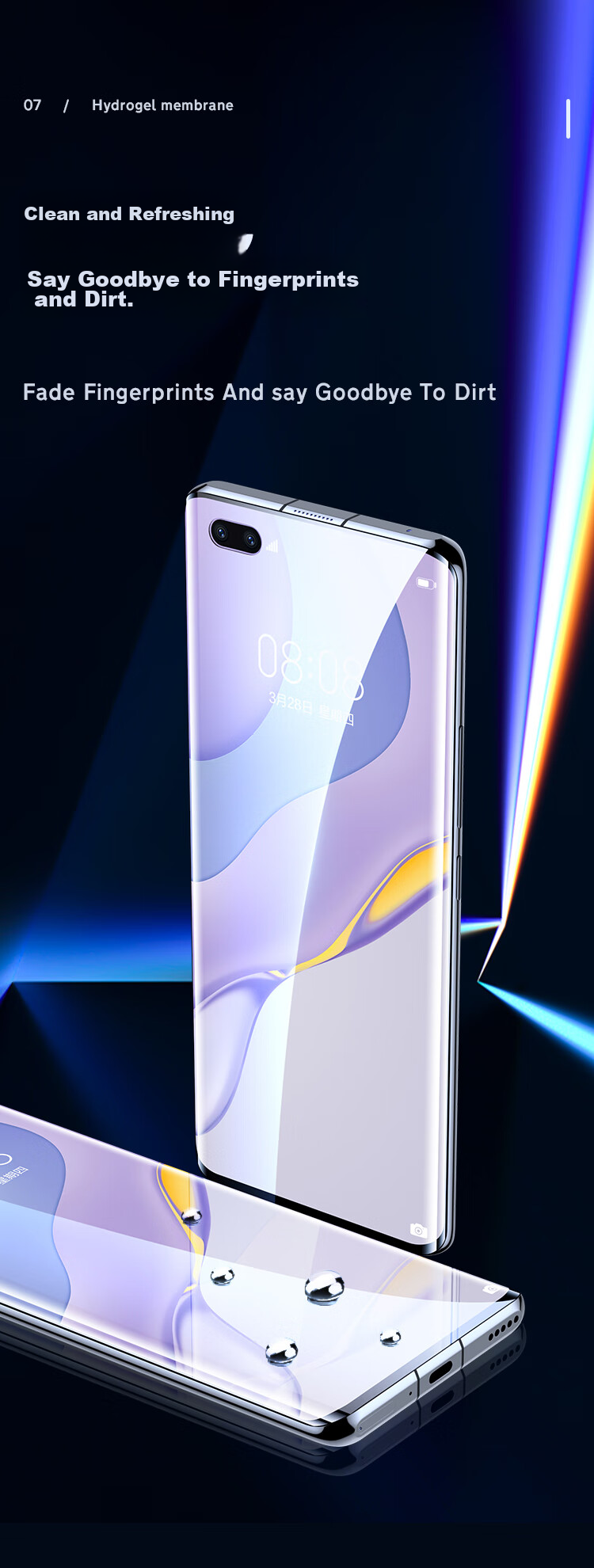 Гидрогелевая пленка Yisika для Huawei Nova 7 Pro, Honor 30 Pro/+ (2 шт.), защита экрана от царапин и отпечатков пальцев