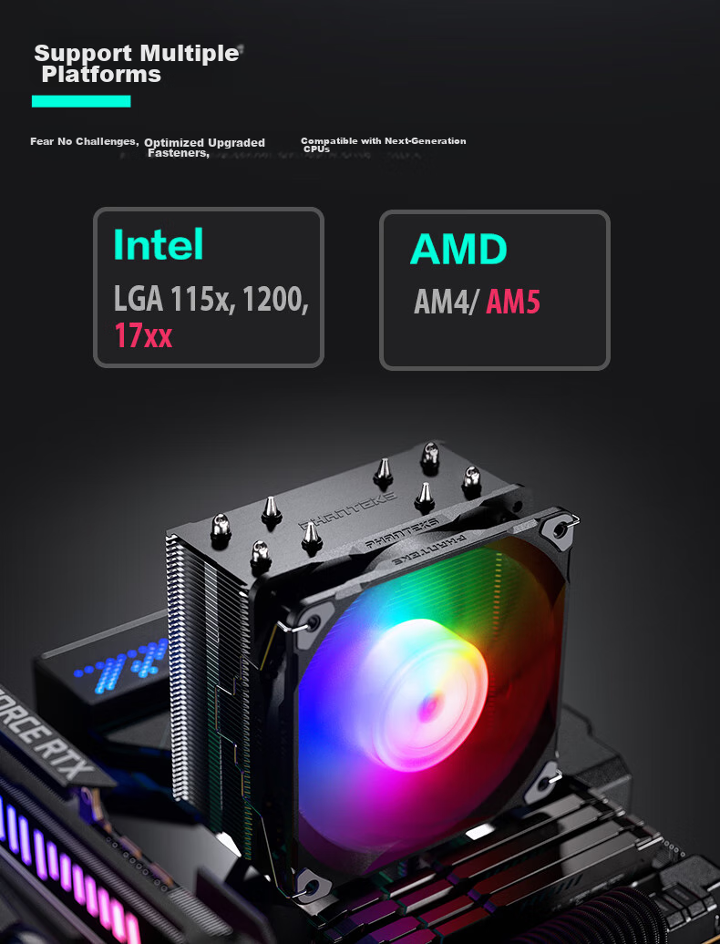 Кулер для процессора PHANTEKS Polar S4, башенный, 4 тепловые трубки, ARGB вентилятор, высокая производительность
