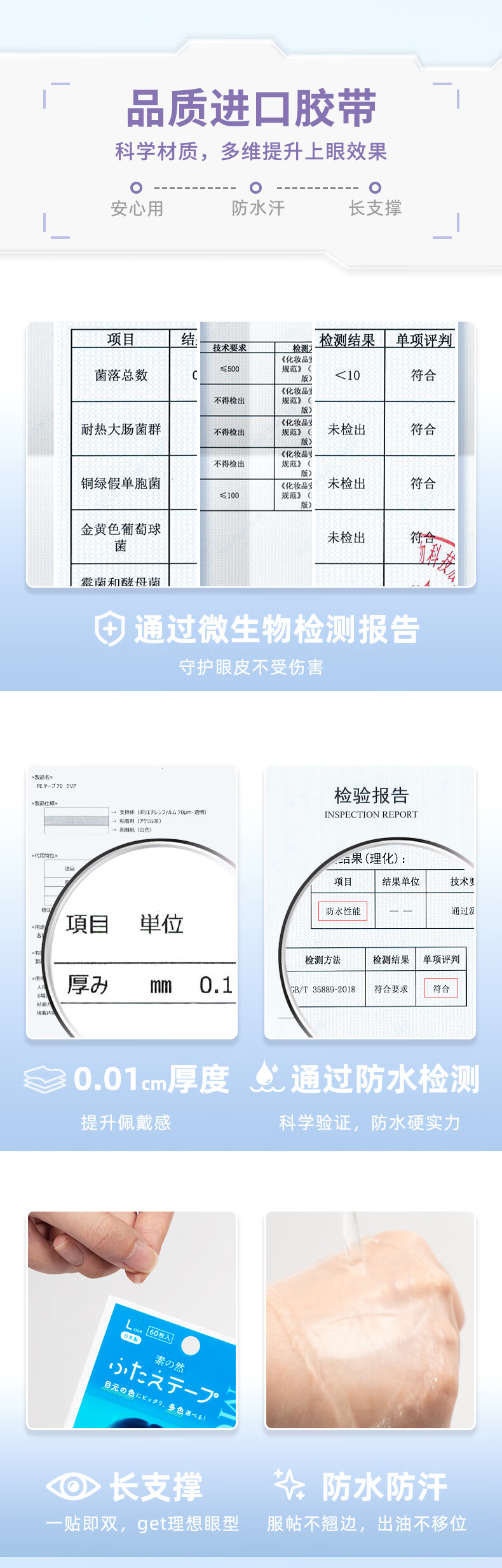 素之然（MOTONOZEN）粉底双眼皮贴隐形无痕自然网纹单面肿眼泡男女士美目专用 白皙肤L