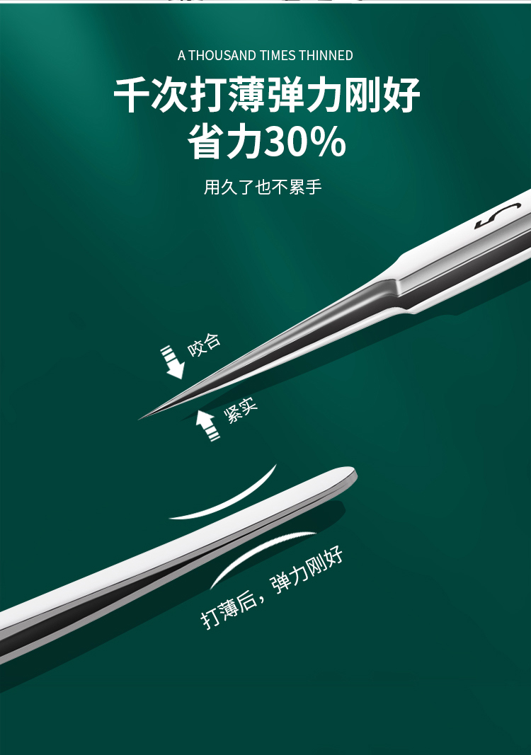 优家UPLUS 不锈钢5号细胞夹超尖粉刺针粉刺夹镊子盒装含酒精棉 黑头夹