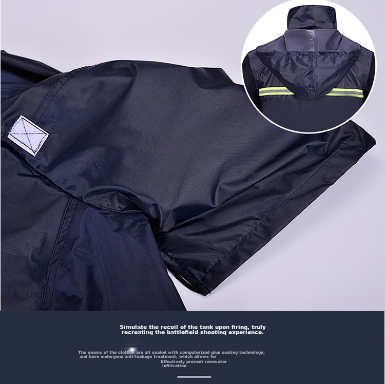Дождевик Tiantang Outdoor, комплект из двух предметов для одного человека, весенний полиэстер с двойным слоем, для электросамокатов и мотоциклов, темно-синий, размер 3XL
