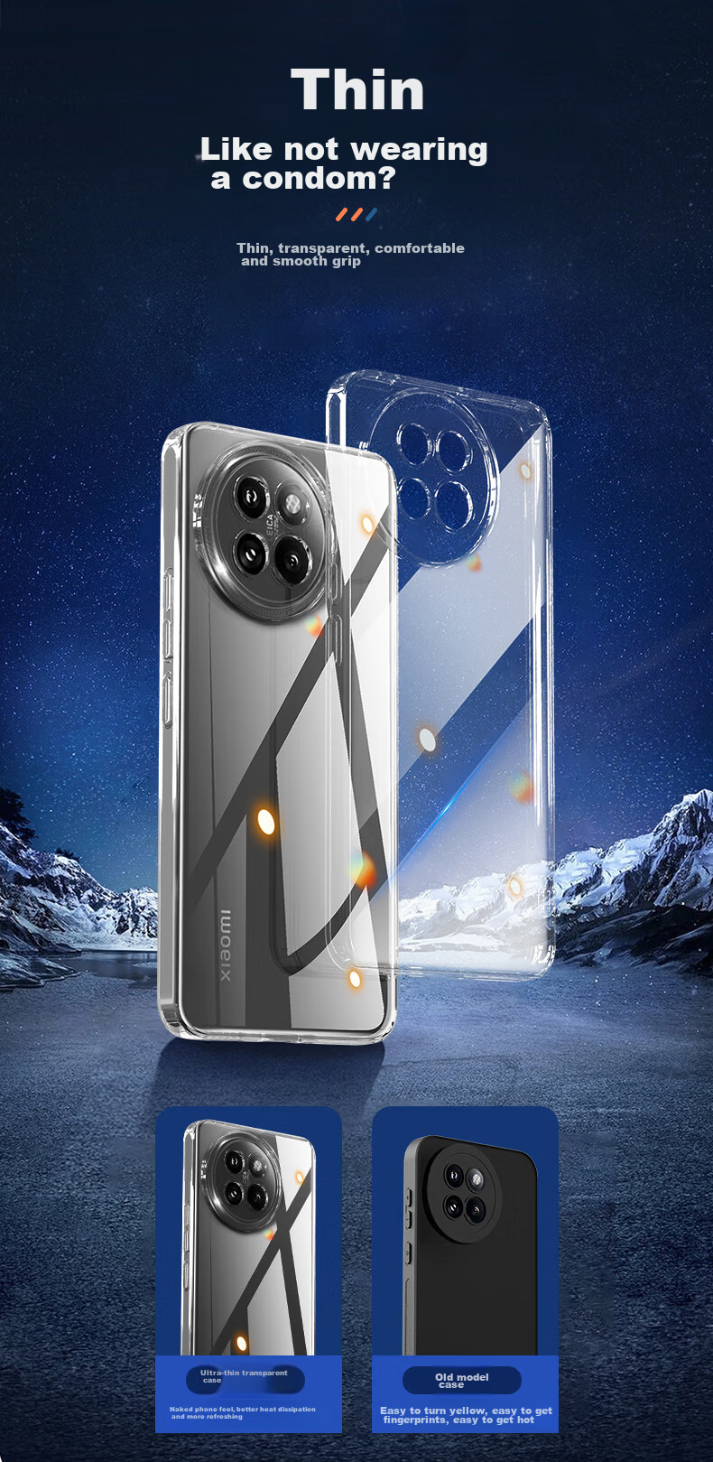 Противоударный чехол HotFire для Xiaomi Civi 4 Pro, прозрачный, силикон, простой стиль, полное покрытие