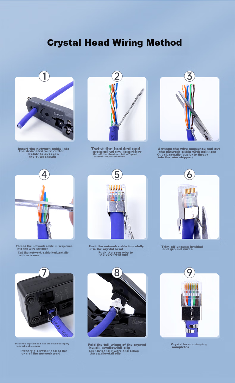 Разъемы RJ45 SAMZHE Категории 7, экранированные, позолоченные 50U, сетевые коннекторы 10 Гбит/с, двухкомпонентная конструкция, 100 шт., WL-7100
