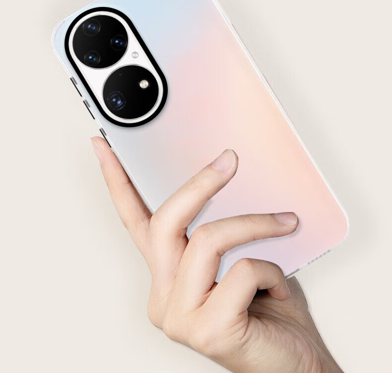 Противоударный чехол Baozou для Huawei P50 Pro, силиконовый, мягкий край, простой, лазерный градиент, матовый, жесткая задняя панель, серый