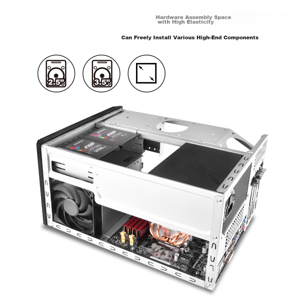 Корпус Silverstone SG11 M-ATX для ПК, черный, без блока питания