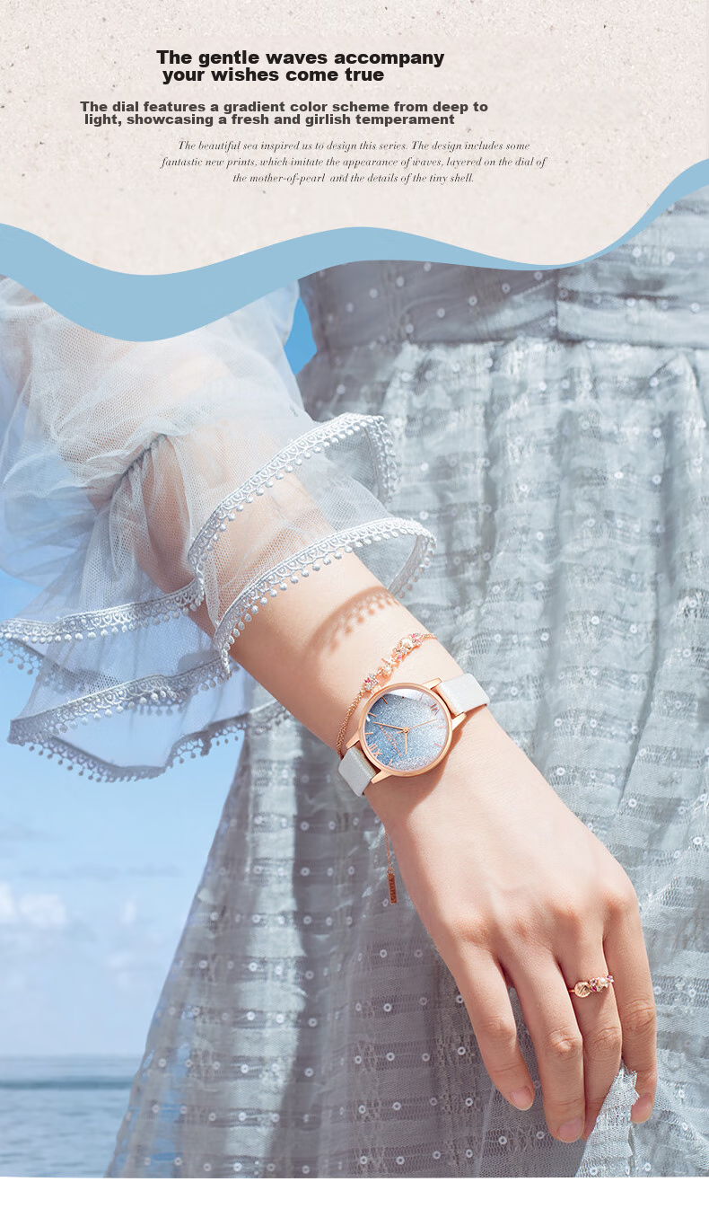 Женские часы OLIVIA BURTON OB16US26, кварцевые, синие, кожаный ремешок, диаметр 30 мм