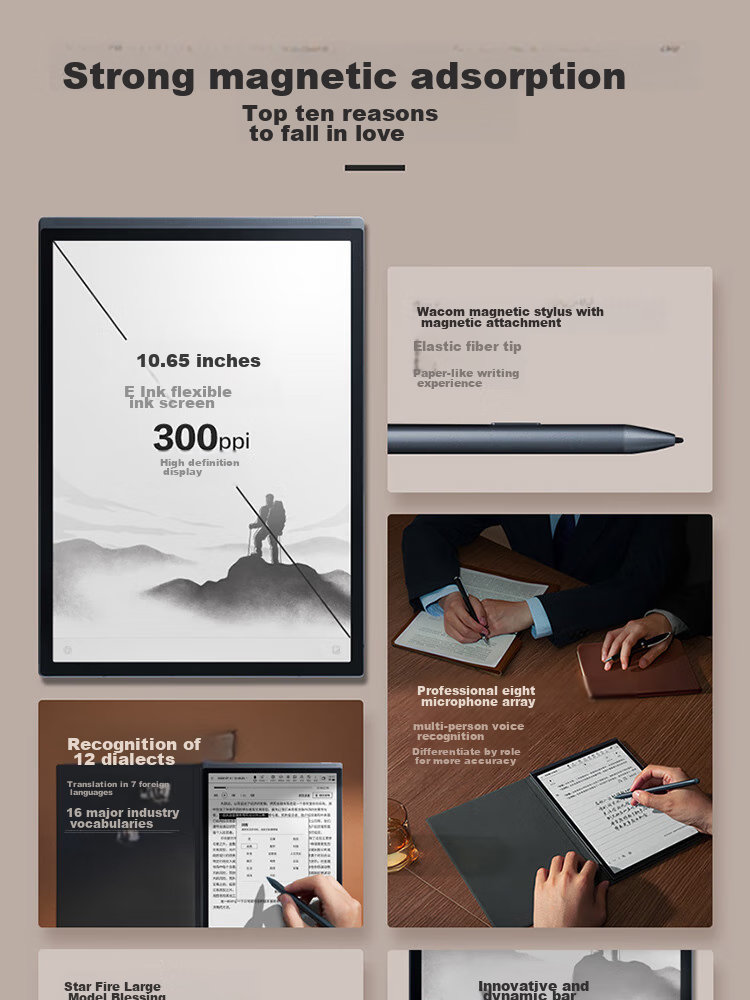 Электронная книга iFLYTEK Smart Office Notebook X3 Pro, 10.65-дюймовый E-Ink экран, 128ГБ, черный