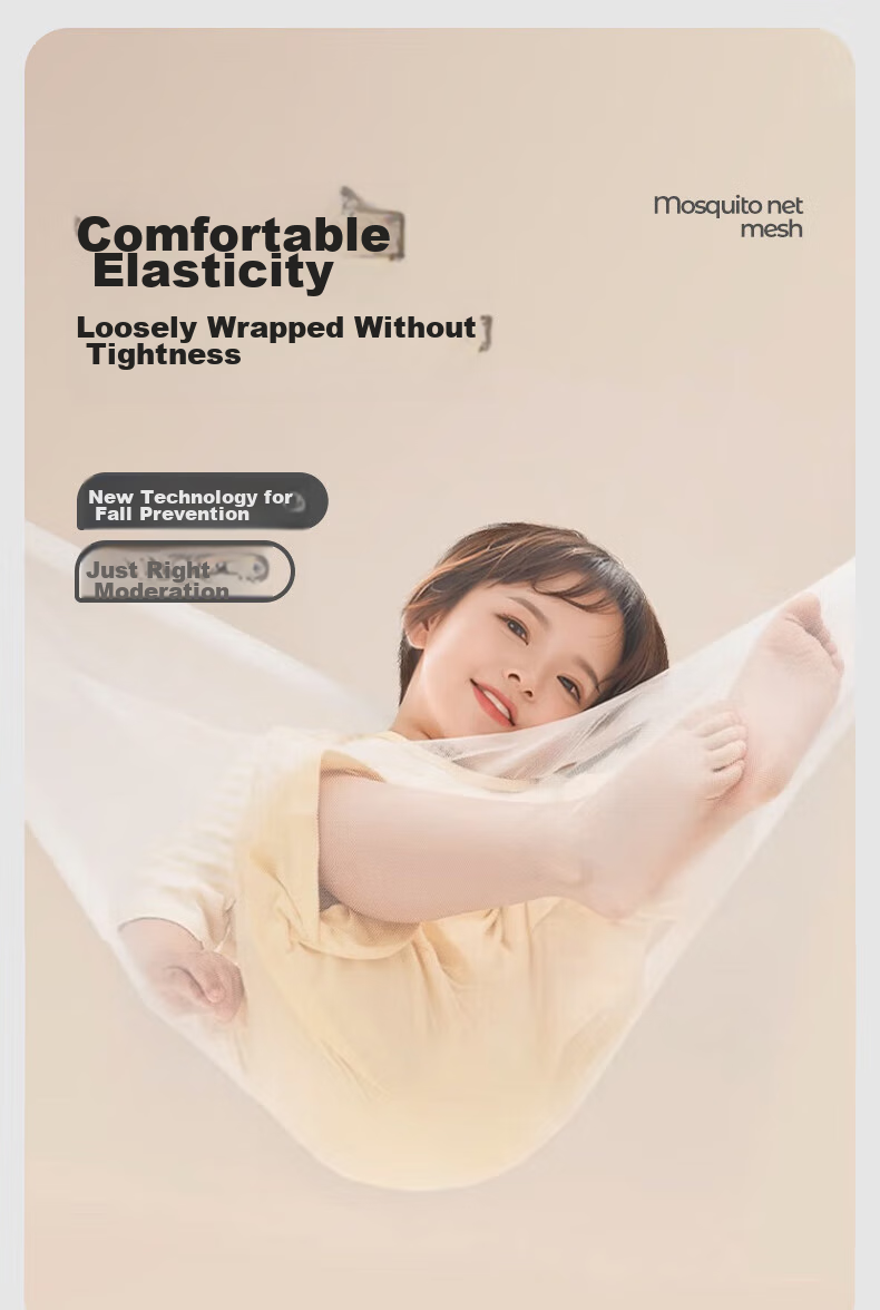 Mosquito net cottonfaith, no installation, student dormitory yurt-style bed with guardrail, suitable for bunk beds, 0.9*1.9 meters, minimalist gray