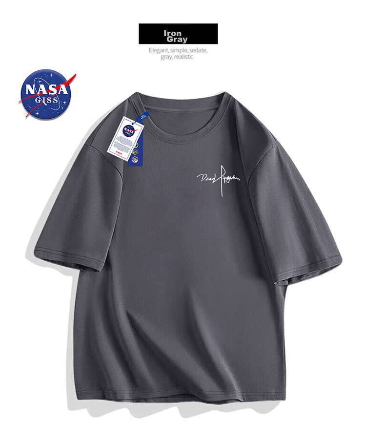 Мужская футболка NASA GISS, трендовая, летняя, из 100% хлопка, с круглым вырезом, принтом, свободного кроя, с коротким рукавом, белая, размер XL