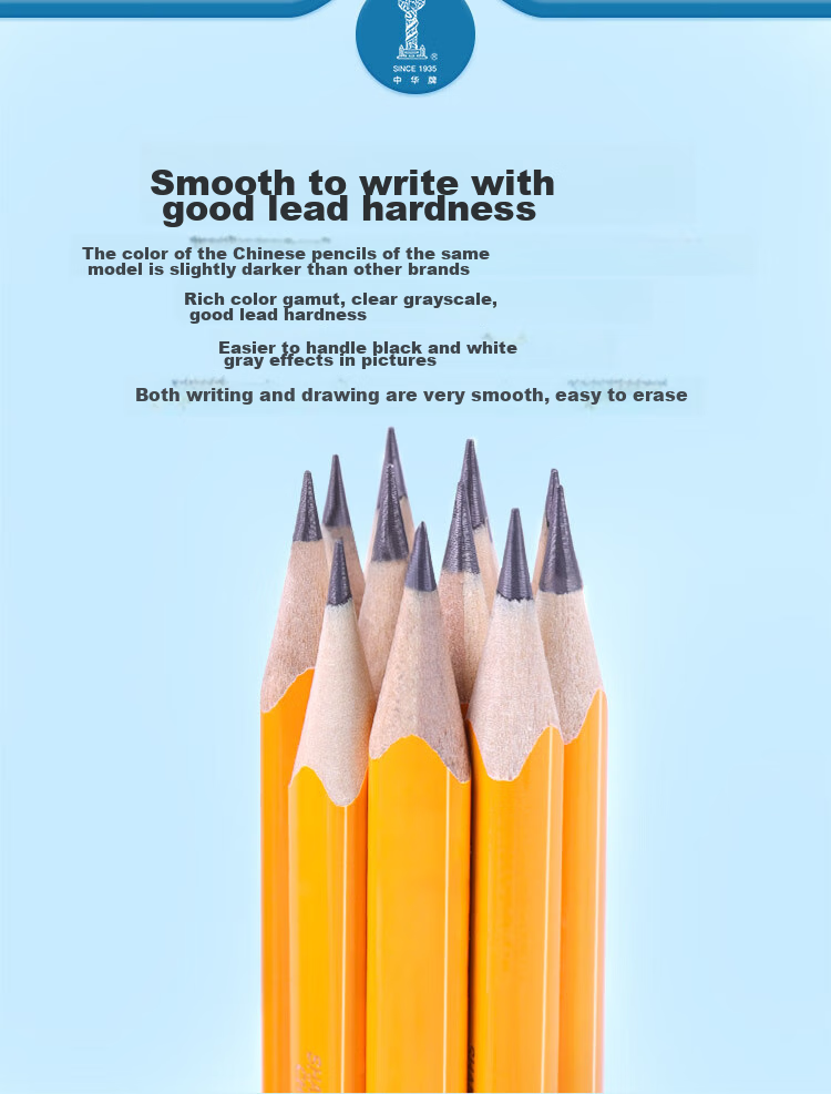 Карандаши Zhonghua Thick Triangular Writing Pencil, 2B, 12 штук в коробке, 6700 2B