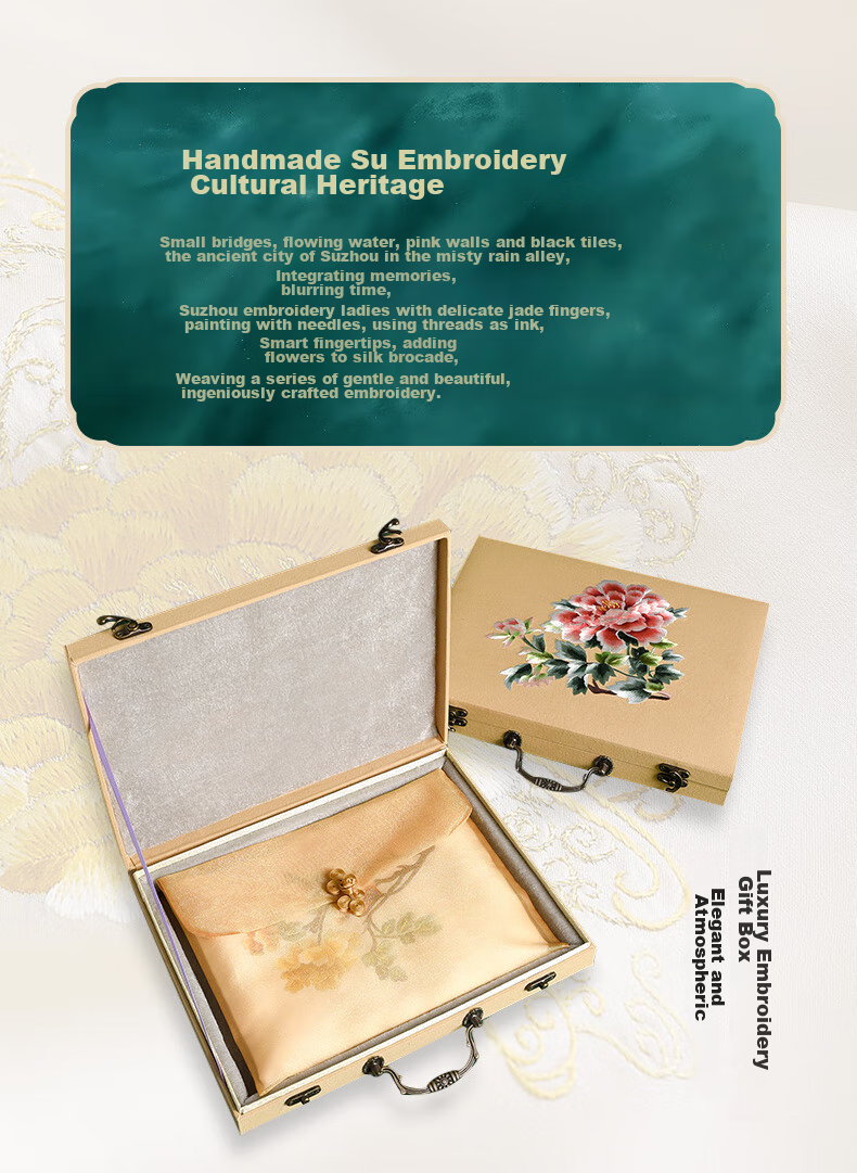 Шелковый шарф Hangsilu Suzhou Embroidery с вышивкой для женщин, зимний шарф из тутового шелка, подарочная коробка высокого класса, подарок на день рождения и праздник для мамы, новогодний подарок