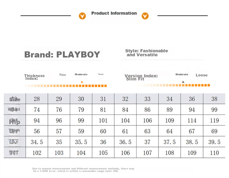 Джинсы PLAYBOY для мужчин, повседневные брюки, трендовые прямые брюки для мужчин, синие, размер 29