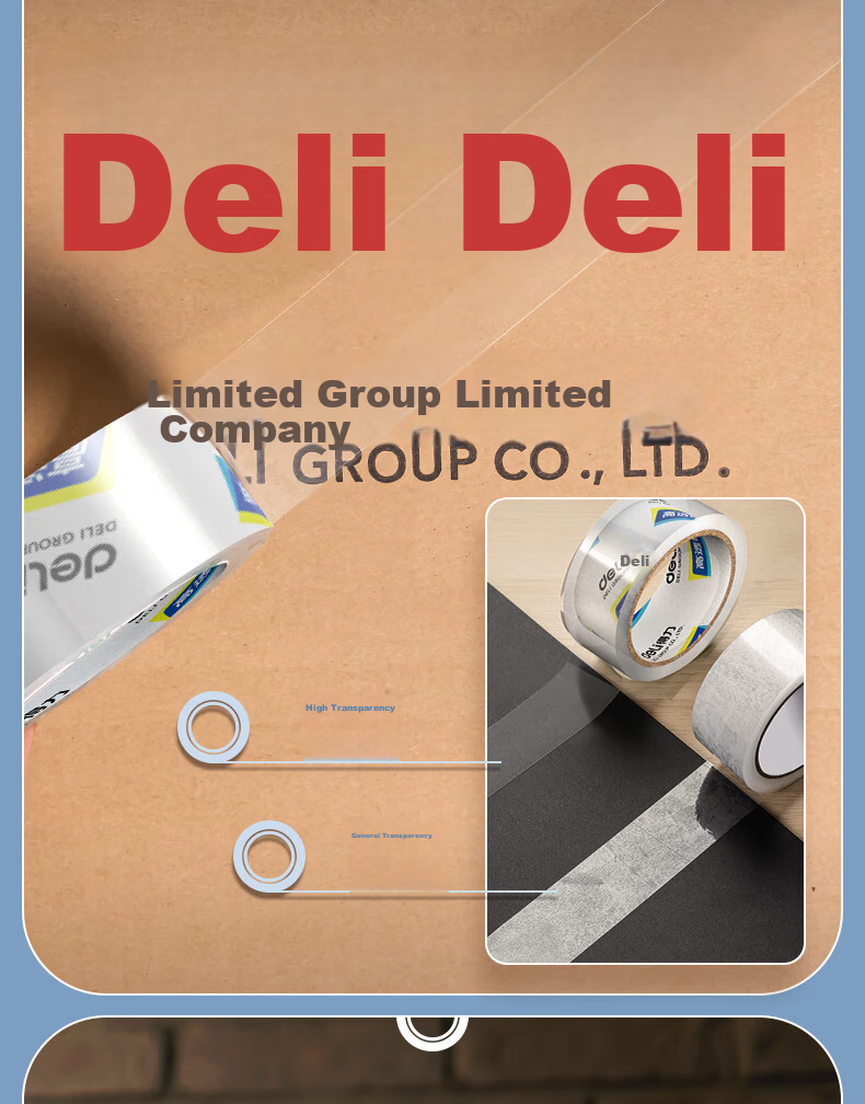Клейкая лента Deli, 60 мм x 40 ярдов x 50 мкм, 6 рулонов в тубусе, прозрачная, для офиса и упаковки