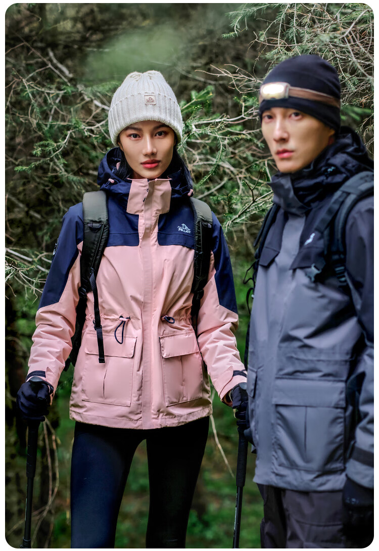Мужская куртка Pelliot "Cheng Yi Same Style" Mountain Color, трехслойная, ветрозащитная, для активного отдыха, модель 0105, черная, размер L