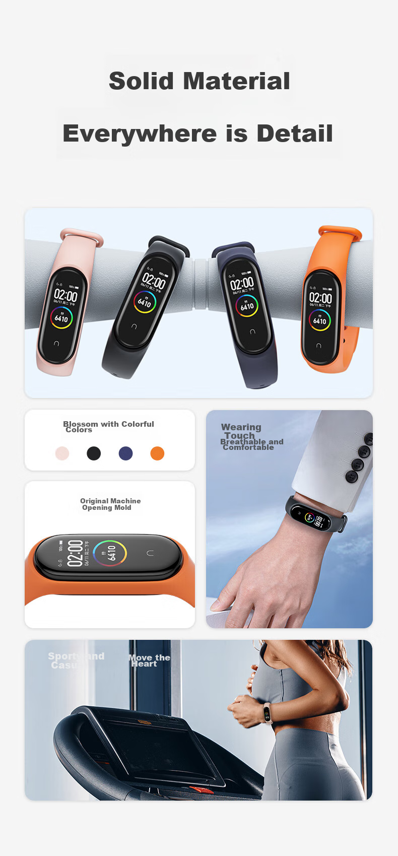Ремешок CangHua для Xiaomi Mi Band 3/4, спортивный, черный, силиконовый, NFC