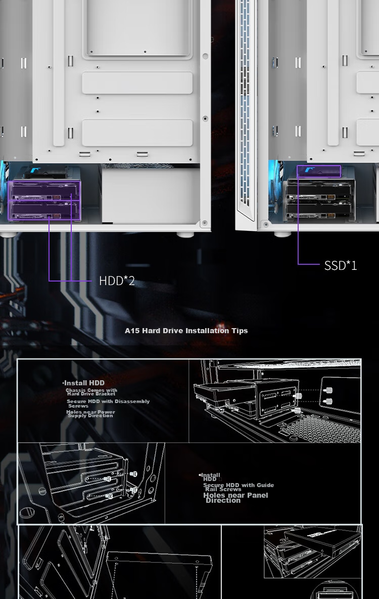 Компьютерный корпус Aigo A15 White, ATX, Mini-ITX, mATX, боковое окно, поддержка ATX, USB 3.0, радиатор 240 мм, широкий корпус
