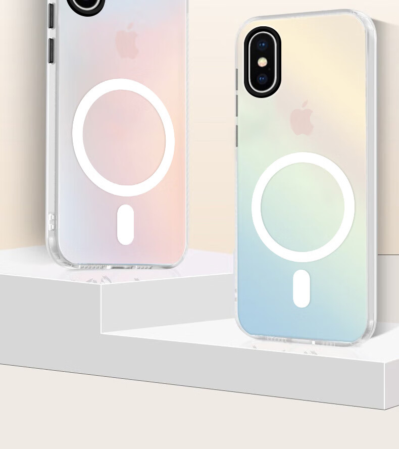 Чехол Baozou для Apple iPhone XS Max, силиконовый, с MagSafe, противоударный, прозрачный градиент
