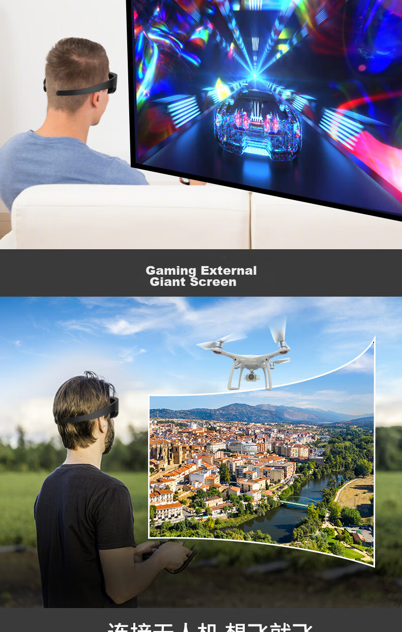 Умные очки XR VRSHINECON SC-AIO8, 1000-дюймовый гигантский экран, VR-гарнитура с высоким разрешением, 3D-дисплей