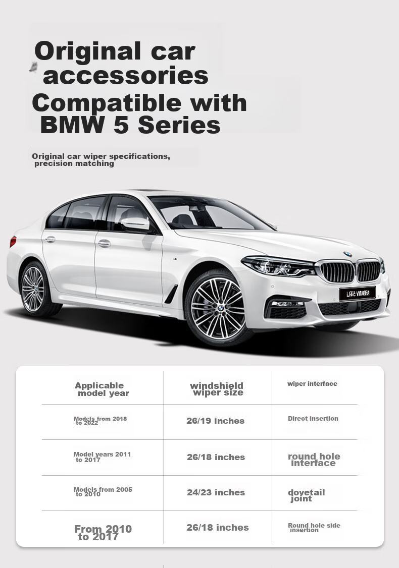 Комплект дворников Goodyear для BMW 5 серии (2005-2022) 520/523/525/528/530li, бескаркасные, 2 шт.