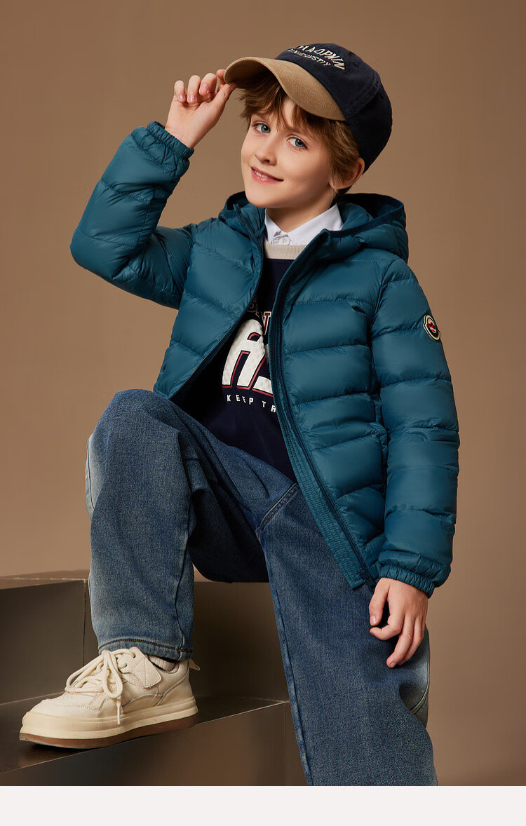 Детская зимняя куртка ASK JUNIOR с утеплителем 90% пуха, модель 2025 года, утепленная, двусторонняя, синяя, размер 130
