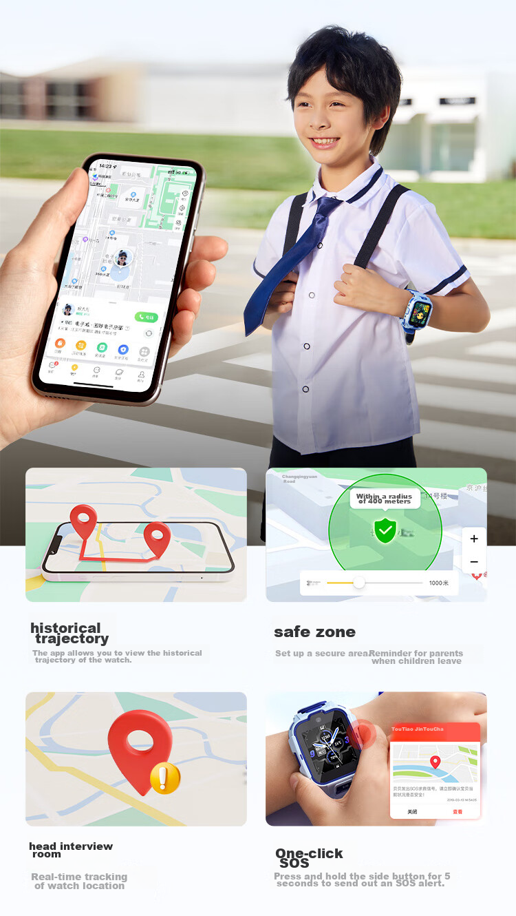 Детские умные часы 360 11X AI с двумя камерами HD, водонепроницаемые, GPS, длительное время работы от батареи, 4G, видеозвонки, слот для SIM-карты, синие