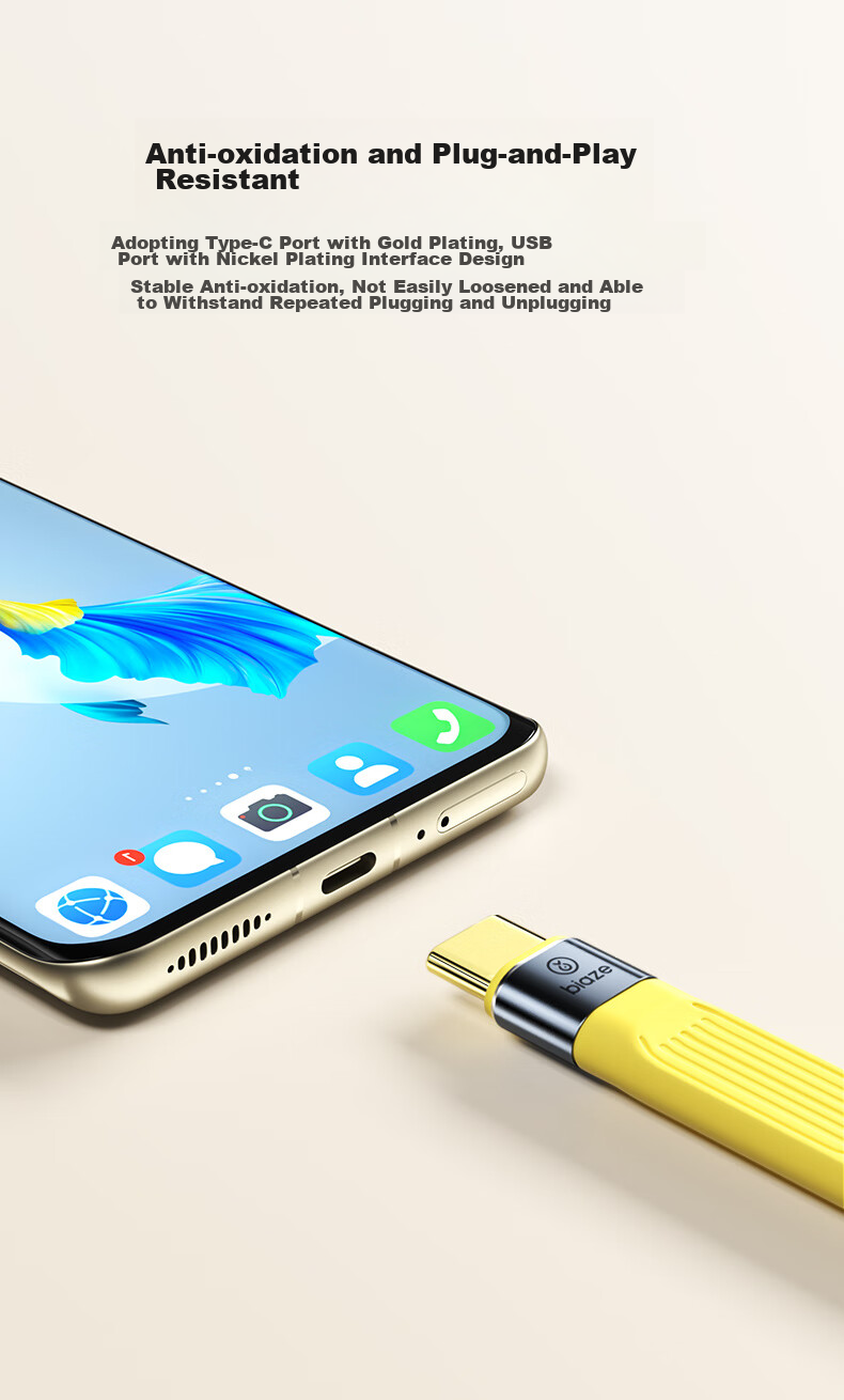 Кабель BIAZE Power Bank Type-C 3A, короткий, портативный, для быстрой зарядки, для передачи данных, совместим с iPad Pro, Huawei, Xiaomi, Android
