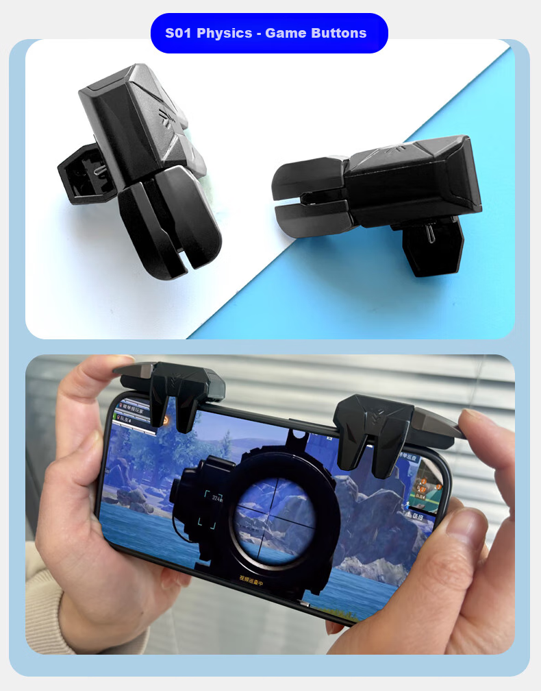 Игровые кнопки Masentek S01 для мобильных игр, механические кликеры для PUBG, совместимы с Peace Elite и CrossFire, пара