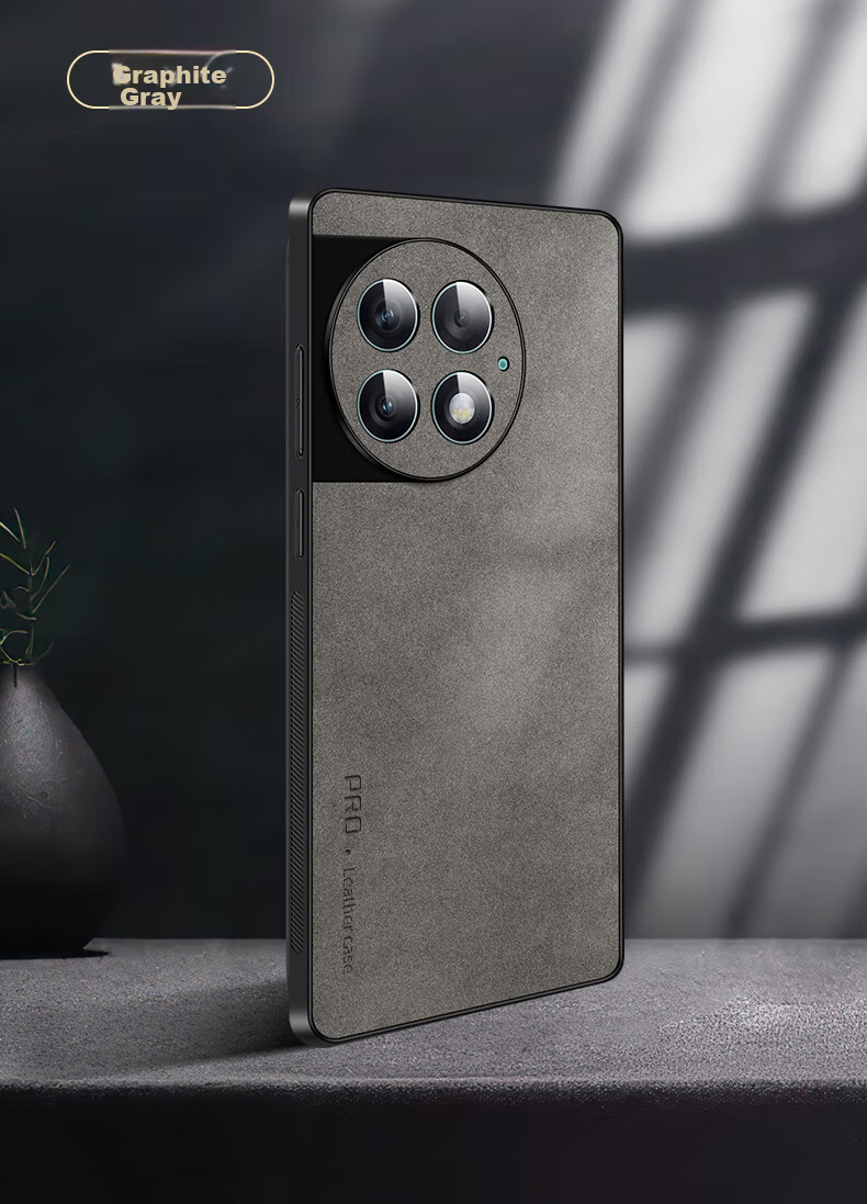 Чехол для OnePlus Ace 2 Pro Shangsu, противоударный, с защитой камеры, из натуральной кожи, черный