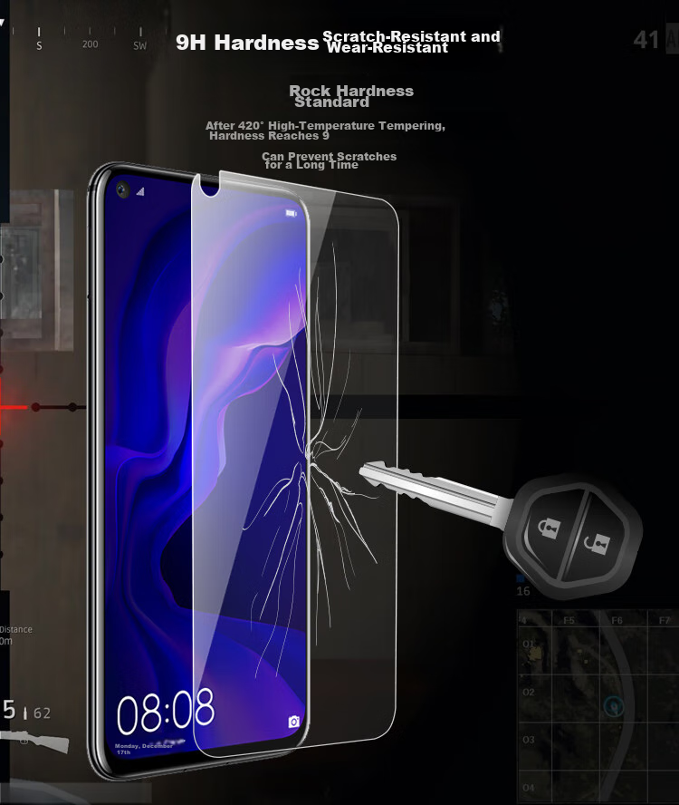 Защитное стекло ESCASЕ для Huawei Nova 4/5i/6se, полноэкранное, без белых краев, высокое разрешение, прозрачное