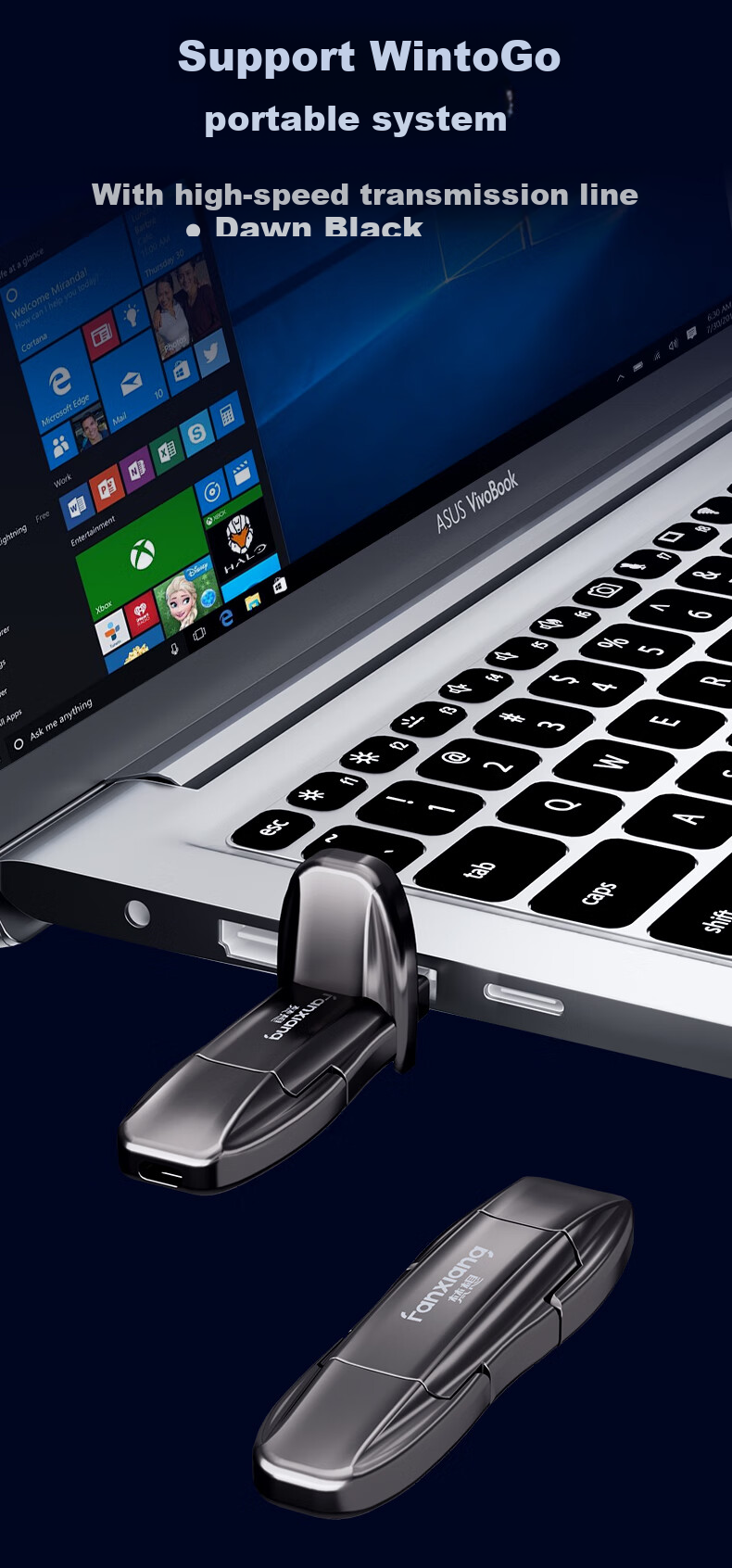 SSD-накопитель FANXIANG FF952 1TB USB 3.2 Type-C, 1050 МБ/с, внешний твердотельный накопитель, совместим с телефонами и компьютерами