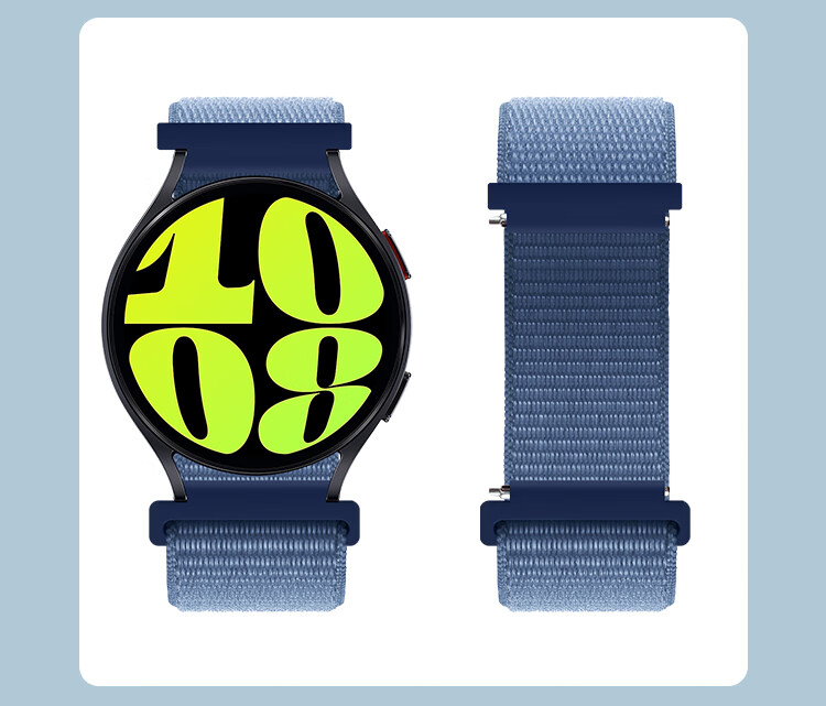 Ремешок Freeson из нейлоновой сетки для Samsung Galaxy Watch 7/6/5/5 Pro/4/3/Classic/Active/Gear, дышащий сменный браслет, 20 мм, черный