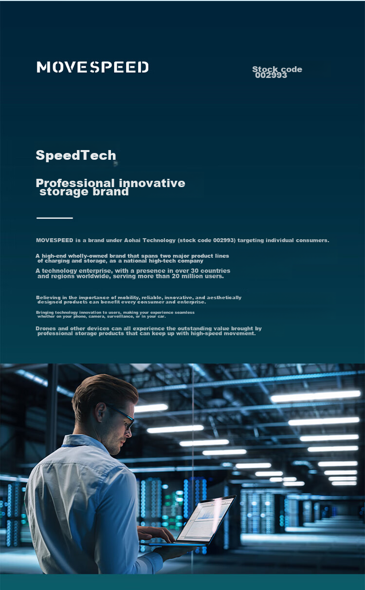 USB-накопитель MOVE SPEED 32 ГБ, Dual-Interface, Type-C/USB3.2, OTG, для телефонов и компьютеров, совместим с Android и Apple