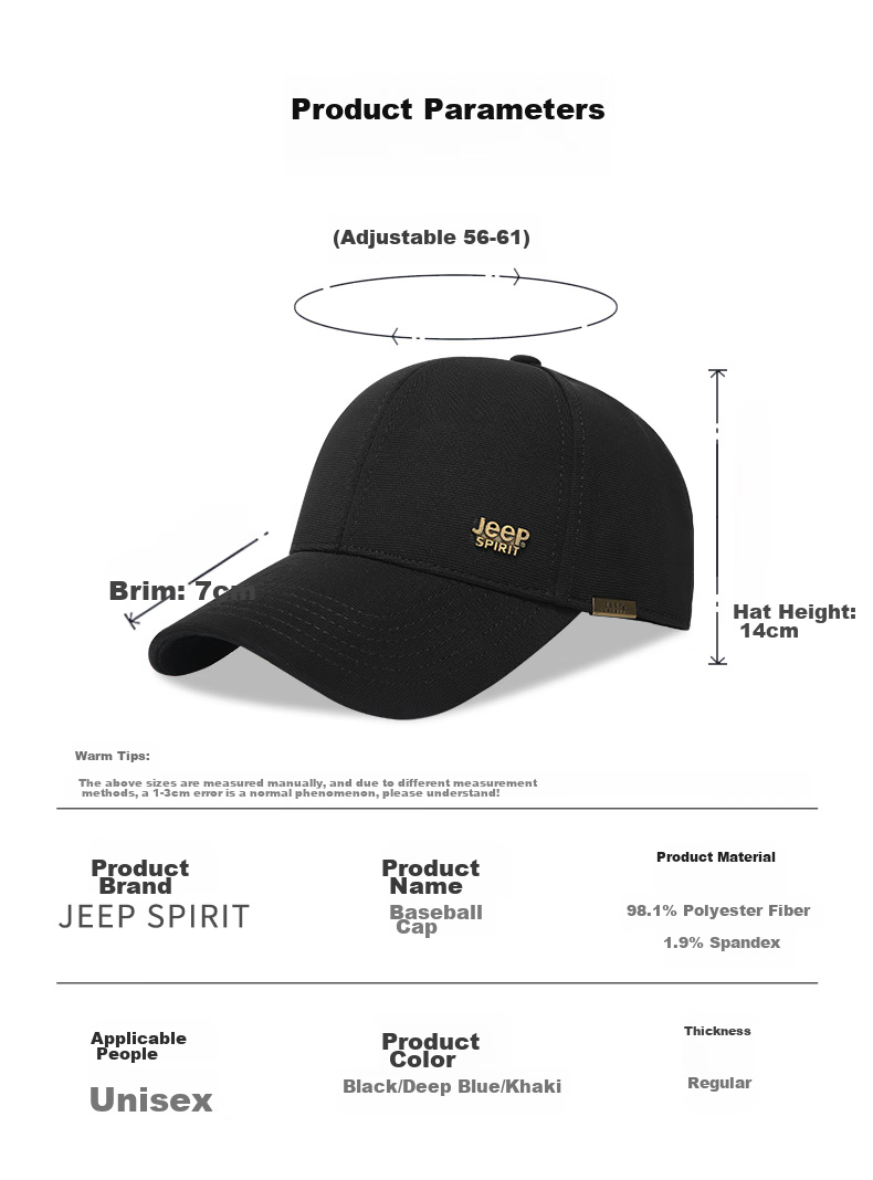 Кепка JEEP SPIRIT бейсболка унисекс, модная, простая, с козырьком, для защиты от солнца, A0364