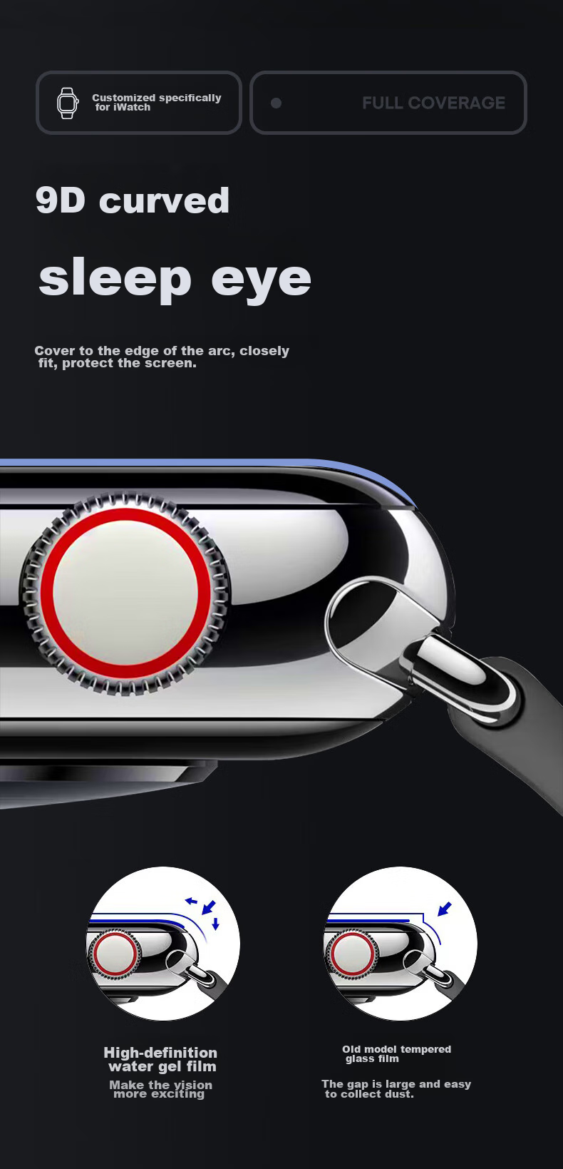 Защитная пленка PISEN для Apple Watch SE3/S9/8/7, гидрогелевая, 45/44 мм, HD, антицарапийная, 2 шт.