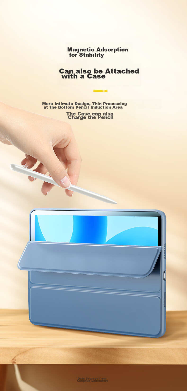 Чехол CangHua для Huawei MatePad 11.5 (2023/2024) Защитный, Бизнес, Тройной складной, Черный