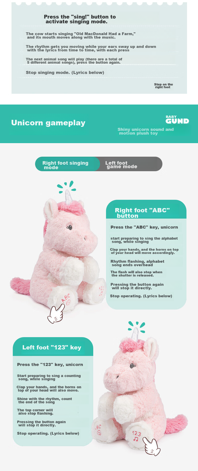 Плюшевая игрушка Gund "Медвежонок на День Рождения", музыкальная, новогодняя, подарок для малыша