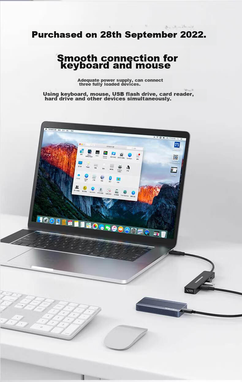 USB-C хаб Acasis с USB 3.0, HDMI-адаптер 4K, быстрая зарядка PD, конвертер для Huawei, Apple