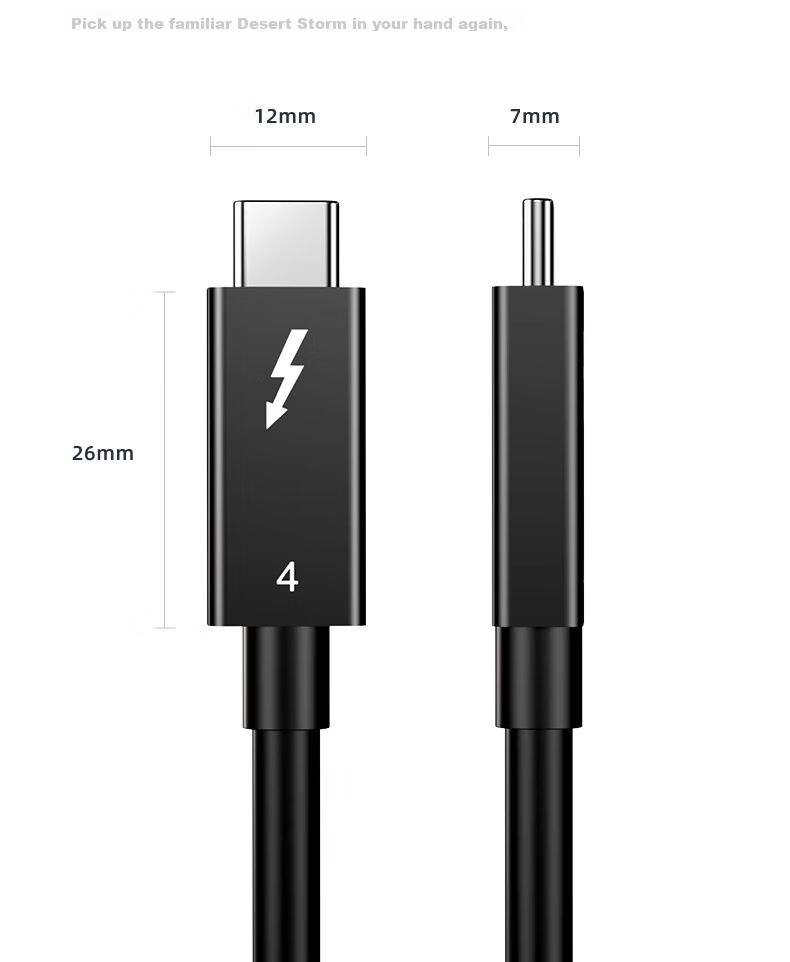 Кабель BIAZE Thunderbolt 4, USB4, Type-C, 8K, 100W, 40 Гбит/с, 0.15 м