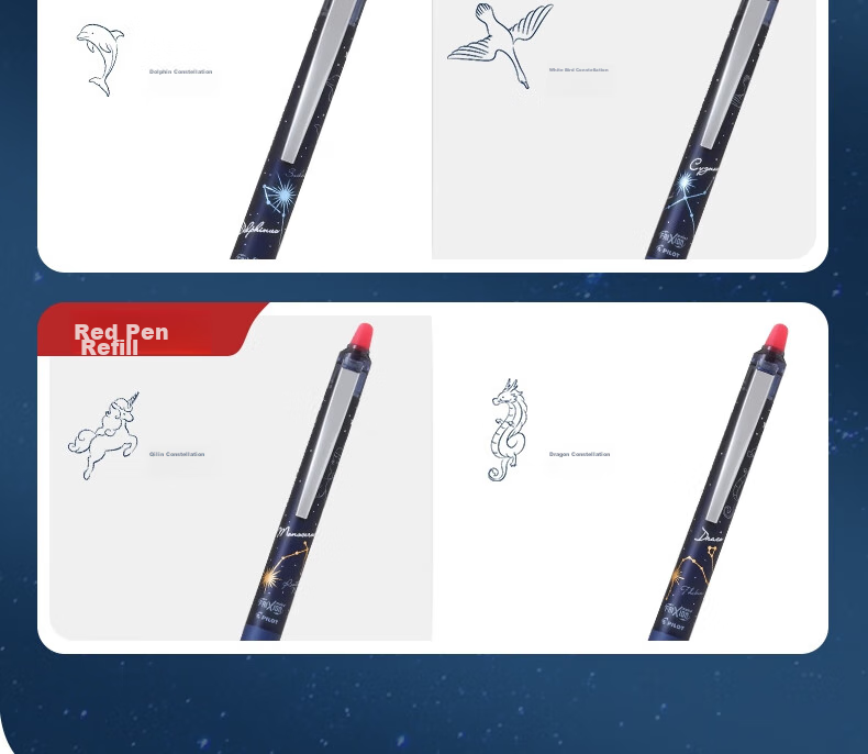 PILOT Erasable Pen Neutral Pen - ST Pressed Signature Pen for Students' Exams And Office Use LFPK-30S4S Xingwuyu 0.4mm Qilin Zuo/red