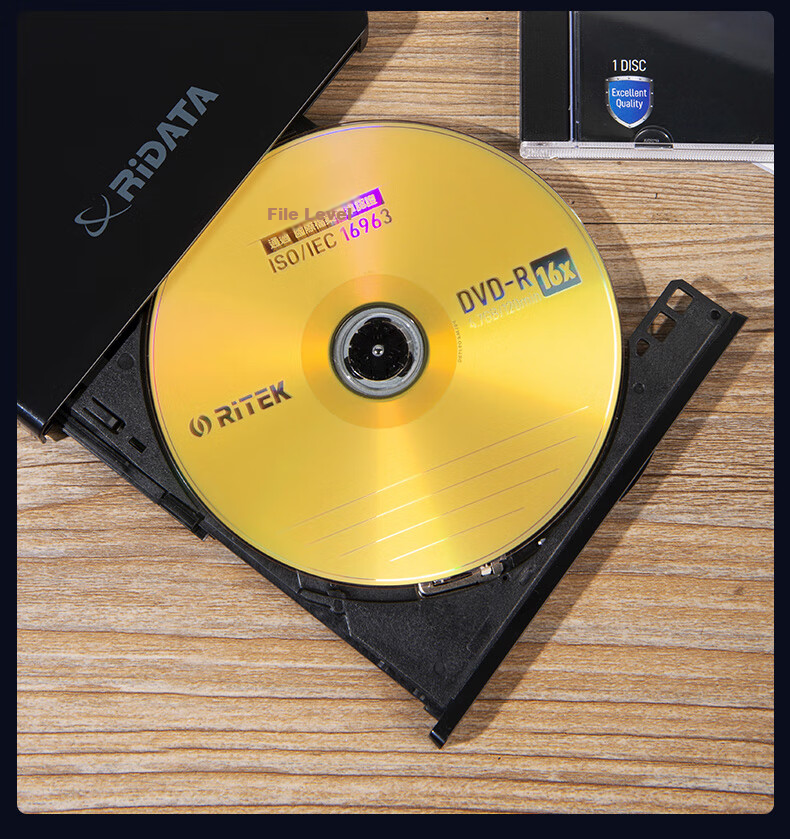 DVD-R RITEK 16X 4.7GB, 1 шт., для архивирования данных, сертификация ISO/IEC 16963