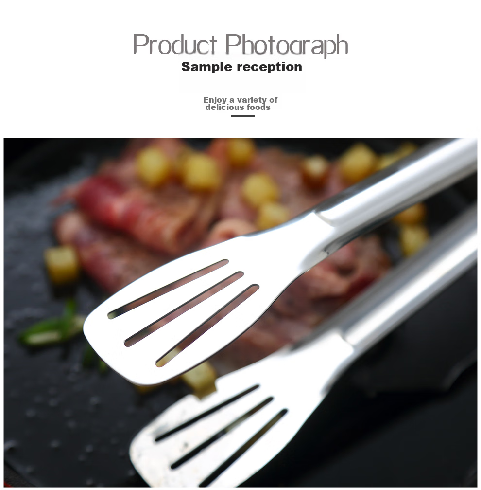 Кухонные щипцы Onlycook из нержавеющей стали 304, многофункциональные, для стейка, барбекю, хлеба, удлиненные и утолщенные, термостойкие, 28.5 см