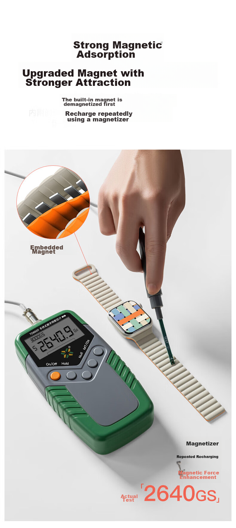 Ремешок Watchbond Magnetic Silicone Loop для Apple Watch, силиконовый, черный, 38/40/41/42 мм